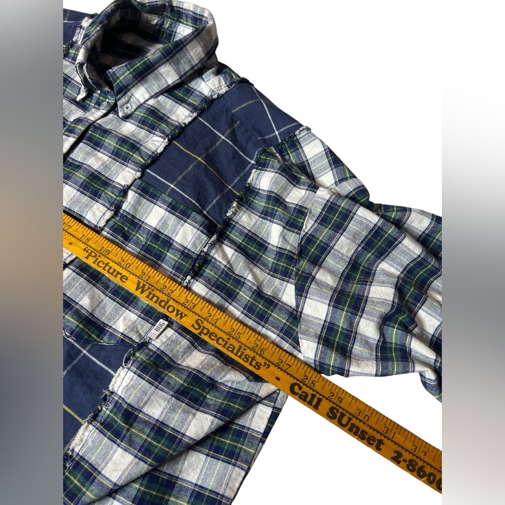 Bdg Spliced Dad Button Down Plaid Patchwork Shirt… - image 7
